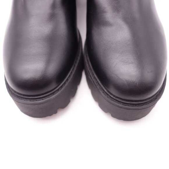 NWOB DV Dolce Vita Women's Tale Lug Sole Leather Ankle Boots in Black Size 10 - Picture 6 of 9